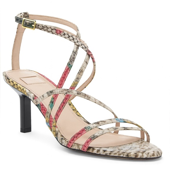 New Louise Et Cie Hansel Strappy Kitten Heel Sandal Multi Snake Print Leather 9M - Picture 5 of 12